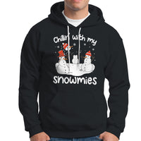 Christmas Hoodie Chillin With My Snowmies Funny Snowman Friendship - Wonder Print Shop