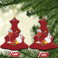 Funny Xmas Drinking Party Christmas Ornament Snowman Cheer Wine - Wonder Print Shop
