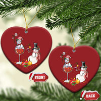 Funny Xmas Drinking Party Christmas Ornament Snowman Cheer Wine - Wonder Print Shop