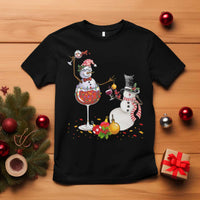 Christmas T Shirt Snowman Cheer Wine Beer Funny Xmas Drinking Party - Wonder Print Shop