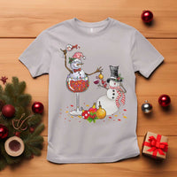 Christmas T Shirt Snowman Cheer Wine Beer Funny Xmas Drinking Party - Wonder Print Shop