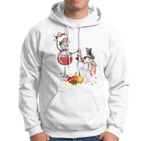 Christmas Hoodie Snowman Cheer Wine Beer Funny Xmas Drinking Party - Wonder Print Shop