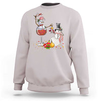 Christmas Sweatshirt Snowman Cheer Wine Beer Funny Xmas Drinking Party - Wonder Print Shop