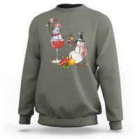 Christmas Sweatshirt Snowman Cheer Wine Beer Funny Xmas Drinking Party - Wonder Print Shop