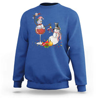 Christmas Sweatshirt Snowman Cheer Wine Beer Funny Xmas Drinking Party - Wonder Print Shop