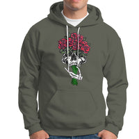 Skeleton Hand Red Rose Flowers Skull Hoodie - Wonder Print Shop