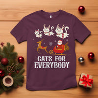 Christmas T Shirt Cats For Everybody Santa Cat Reindeer Xmas - Wonder Print Shop