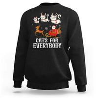 Christmas Sweatshirt Cats For Everybody Santa Cat Reindeer Xmas - Wonder Print Shop