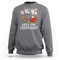 Christmas Sweatshirt Cats For Everybody Santa Cat Reindeer Xmas - Wonder Print Shop