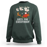 Christmas Sweatshirt Cats For Everybody Santa Cat Reindeer Xmas - Wonder Print Shop