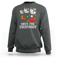 Christmas Sweatshirt Cats For Everybody Santa Cat Reindeer Xmas - Wonder Print Shop