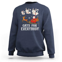 Christmas Sweatshirt Cats For Everybody Santa Cat Reindeer Xmas - Wonder Print Shop