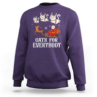 Christmas Sweatshirt Cats For Everybody Santa Cat Reindeer Xmas - Wonder Print Shop