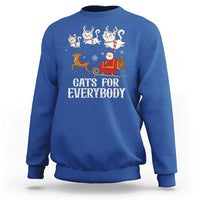 Christmas Sweatshirt Cats For Everybody Santa Cat Reindeer Xmas - Wonder Print Shop
