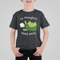 No Thoughts Head Empty Cute Frog Meme Blasting Fart T Shirt For Kid - Wonder Print Shop