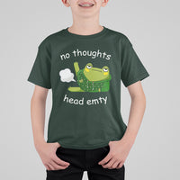 No Thoughts Head Empty Cute Frog Meme Blasting Fart T Shirt For Kid - Wonder Print Shop