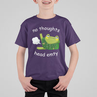 No Thoughts Head Empty Cute Frog Meme Blasting Fart T Shirt For Kid - Wonder Print Shop
