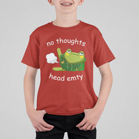 No Thoughts Head Empty Cute Frog Meme Blasting Fart T Shirt For Kid - Wonder Print Shop