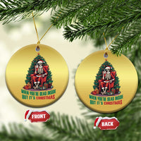 Funny Xmas Christmas Ornament When You're Dead Inside But It's Christmas Chillin Skeleton - Wonder Print Shop