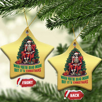 Funny Xmas Christmas Ornament When You're Dead Inside But It's Christmas Chillin Skeleton - Wonder Print Shop