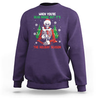 When You're Dead Inside But It's The Holiday Season Skeleton Chillin' Sweatshirt - Wonder Print Shop