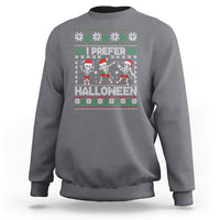 Christmas Sweatshirt I Prefer Halloween Cool Santa Skeleton Dancing - Wonder Print Shop