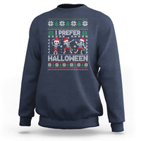Christmas Sweatshirt I Prefer Halloween Cool Santa Skeleton Dancing - Wonder Print Shop