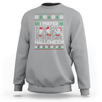 Christmas Sweatshirt I Prefer Halloween Cool Santa Skeleton Dancing - Wonder Print Shop