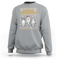 Christmas Sweatshirt I Prefer Halloween Cute Santa Ghost Boo Skeleton - Wonder Print Shop