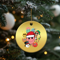 Funny Xmas Christmas Ornament Retro Groovy Xmas Tree Eye Face Reindeer Snowman Efl - Wonder Print Shop