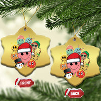 Funny Xmas Christmas Ornament Retro Groovy Xmas Tree Eye Face Reindeer Snowman Efl - Wonder Print Shop