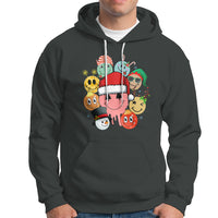 Christmas Hoodie Retro Groovy Xmas Tree Eye Face Reindeer Snowman Efl - Wonder Print Shop