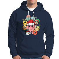 Christmas Hoodie Retro Groovy Xmas Tree Eye Face Reindeer Snowman Efl - Wonder Print Shop