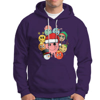 Christmas Hoodie Retro Groovy Xmas Tree Eye Face Reindeer Snowman Efl - Wonder Print Shop