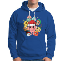 Christmas Hoodie Retro Groovy Xmas Tree Eye Face Reindeer Snowman Efl - Wonder Print Shop