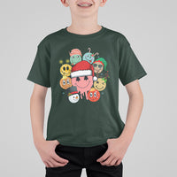 Christmas T Shirt For Kid Retro Groovy Xmas Tree Eye Face Reindeer Snowman Efl - Wonder Print Shop