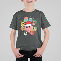 Christmas T Shirt For Kid Retro Groovy Xmas Tree Eye Face Reindeer Snowman Efl - Wonder Print Shop