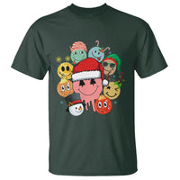 Christmas T Shirt Retro Groovy Xmas Tree Eye Face Reindeer Snowman Efl - Wonder Print Shop