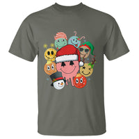 Christmas T Shirt Retro Groovy Xmas Tree Eye Face Reindeer Snowman Efl - Wonder Print Shop