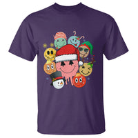 Christmas T Shirt Retro Groovy Xmas Tree Eye Face Reindeer Snowman Efl - Wonder Print Shop