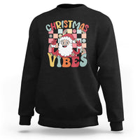 Vintage Groovy Santa Christmas Vibe Funny Retro Sweatshirt - Wonder Print Shop