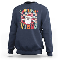 Vintage Groovy Santa Christmas Vibe Funny Retro Sweatshirt - Wonder Print Shop