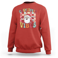 Vintage Groovy Santa Christmas Vibe Funny Retro Sweatshirt - Wonder Print Shop
