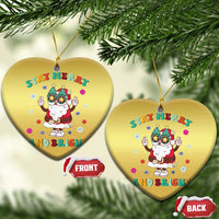 Stay Marry And Bright Groovy Christmas Hippie Santa Christmas Ornament - Wonder Print Shop