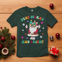 Stay Marry and bright Groovy Christmas Hippie Santa Clause T Shirt - Wonder Print Shop