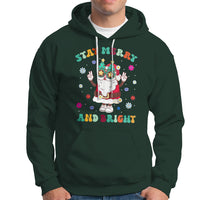 Stay Marry and bright Groovy Christmas Hippie Santa Clause Hoodie - Wonder Print Shop