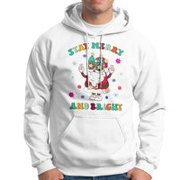 Stay Marry and bright Groovy Christmas Hippie Santa Clause Hoodie - Wonder Print Shop