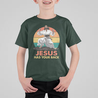 Jesus Has Your Back Jitsu Retro Christian T Shirt For Kid - Wonder Print Shop