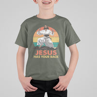 Jesus Has Your Back Jitsu Retro Christian T Shirt For Kid - Wonder Print Shop