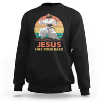 Jesus Has Your Back Jitsu Retro Christian Sweatshirt - Wonder Print Shop